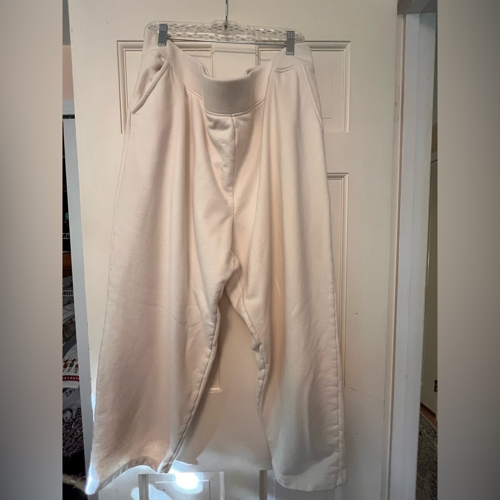 Lands' End Cream Serious Sweats Pants